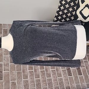 Medium michael kors black and silver striped blouse